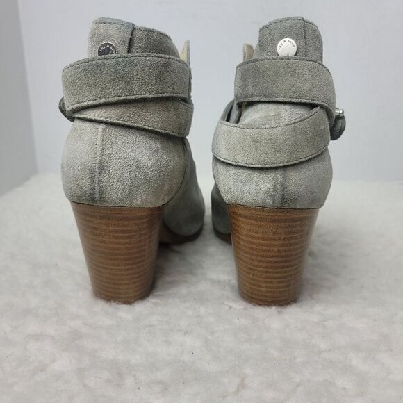 Rag & Bone Harrow Women's Boots  Size 9.5 Gray Suede  Ankle Bootie Italy Made - Picture 4 of 11